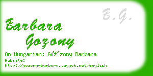 barbara gozony business card